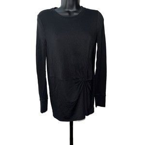Athleta Women's Long Sleeve Twist Knot Shirt‎ Top Size XXS Black